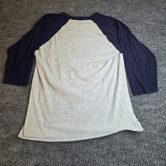 MSU Tigers Tultex Raglan T-Shirt Medium Gray Blue Baseball Tee College Apparel - Picture 4 of 6